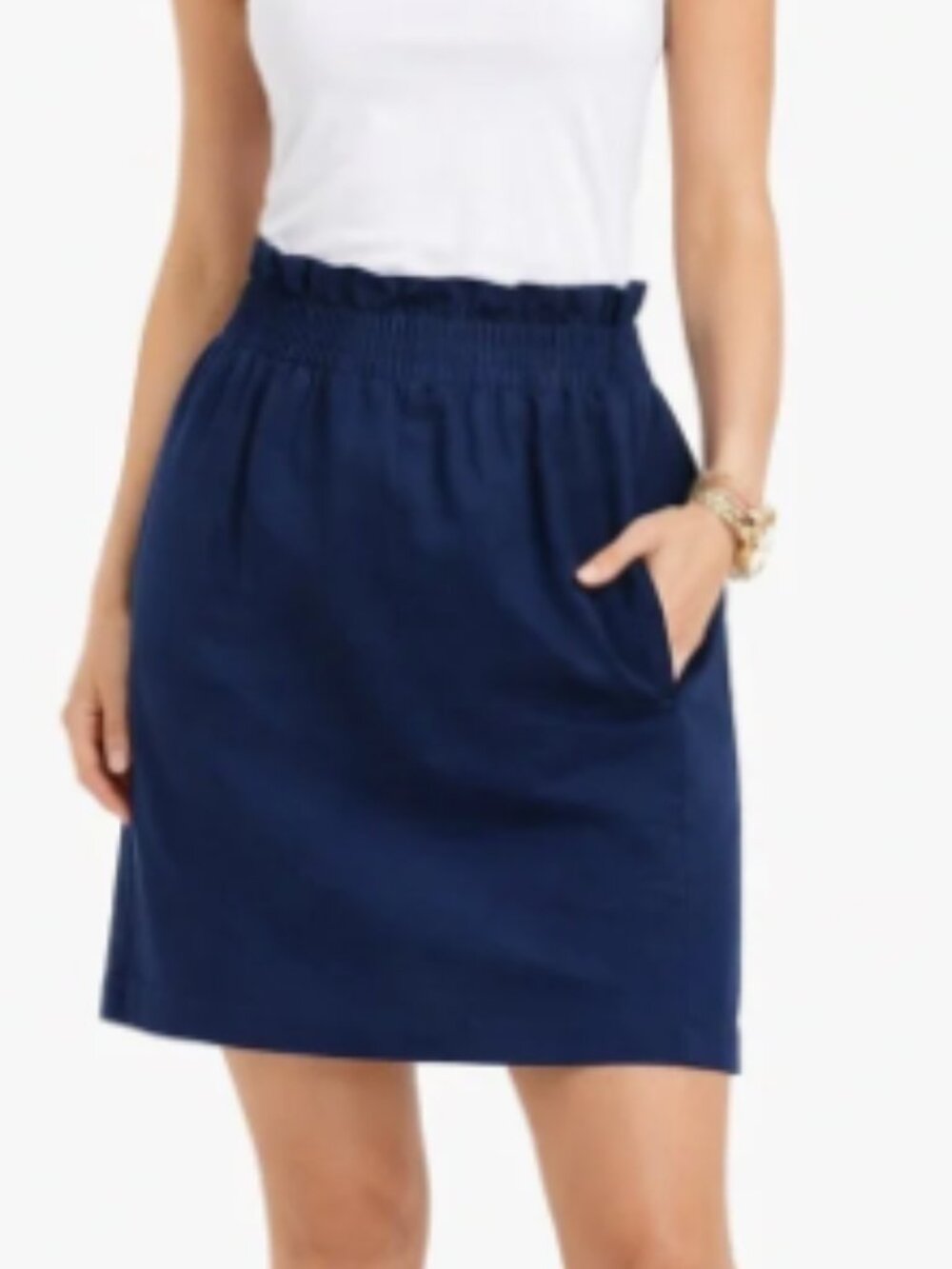 J. Crew Classic Navy linen blend Skirt size 4 nwt - Picture 2 of 10